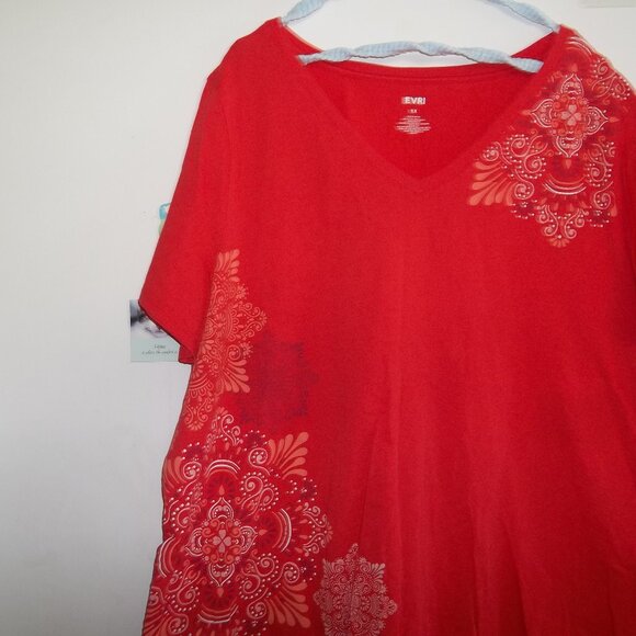 EVRI Tee shirt, in orange with design, Size 1X - Picture 1 of 1